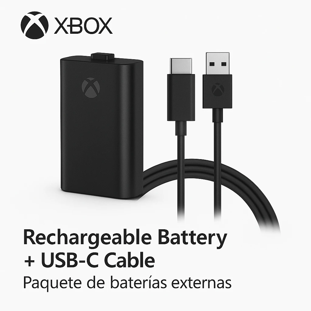 Microsoft Xbox Rechargeable Battery + USBC Cable Paquete de baterías